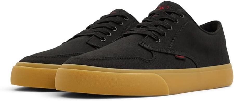 SnelShoppen Heren Sneakers Element Topaz Zwart met Gum Rood EU Comfortabele Sportieve Schoenen voor Vrijetijd en Casual Gebruik