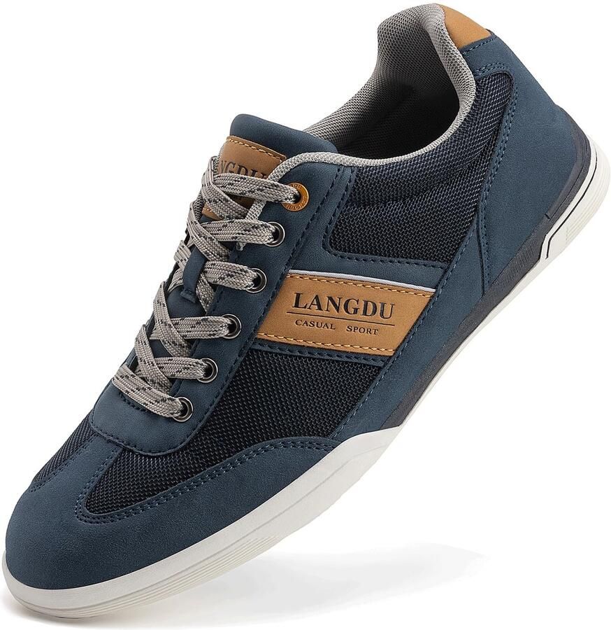 SnelShoppen Heren Sneakers Lichte Ademende Sportschoenen Vrijetijdsschoenen EU DK.Blauw Perfect voor Sport en Dagelijks Gebruik