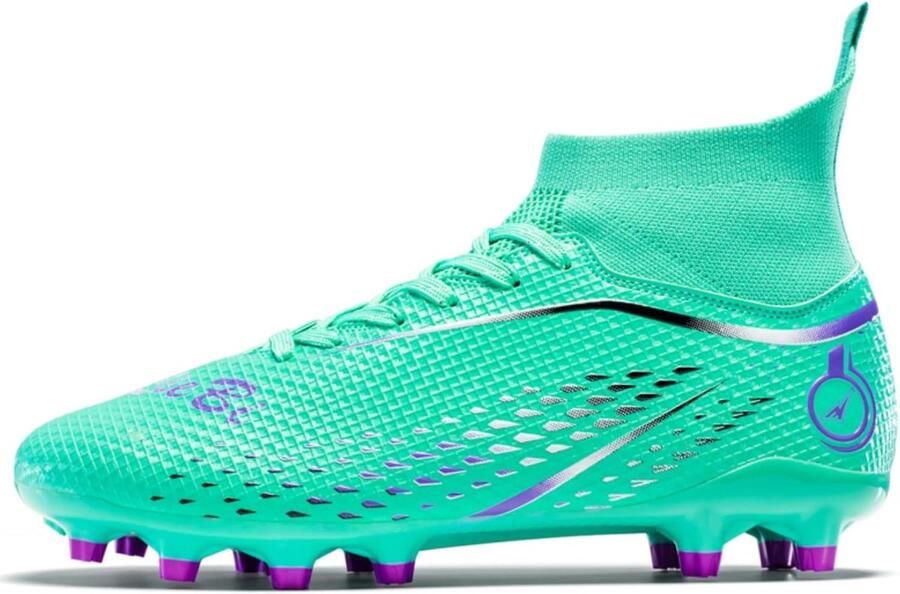 SnelShoppen Heren Voetbalschoenen High Top Spikes Jeugd Outdoor Training Professionele Athletic Sportschoenen Turf Trainers Comfortabel en Duurz