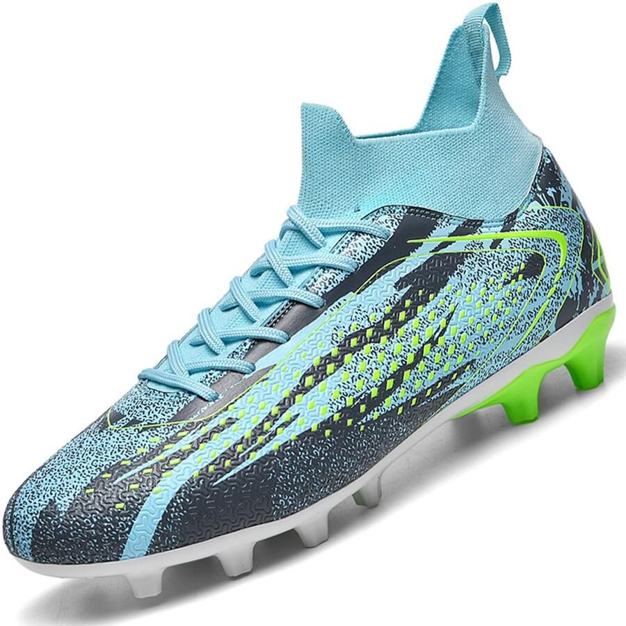 SnelShoppen Heren Voetbalschoenen Spike Hoge Top Astro Turf Trainers Professionele Atletische Schoenen Blauw EU voor Jongens
