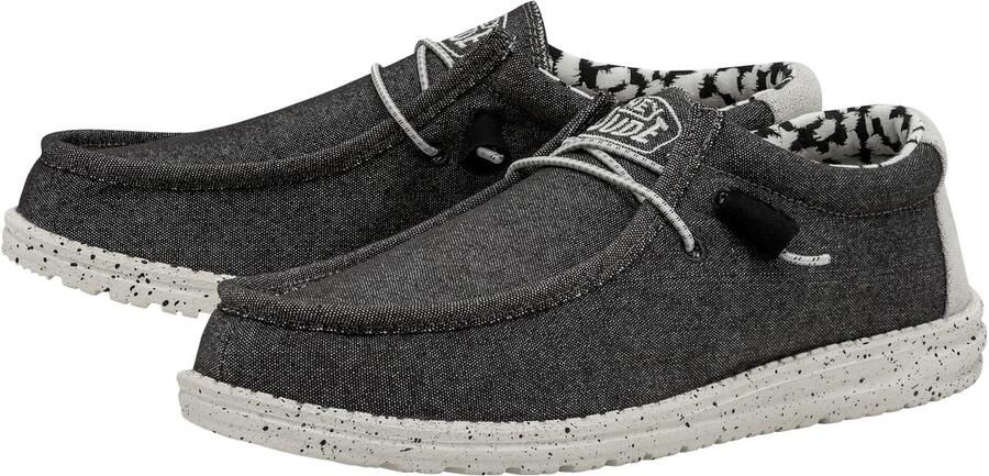 SnelShoppen Heren Wally Stretch Canvas Casual Slip-On Schoenen Mocassin Stijl Opaal Zwart EU Comfortabele Lichte Sneakers voor Dagel