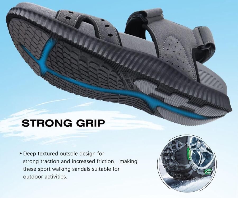 SnelShoppen Heren Wandelsandalen Met Boog Ondersteuning Sportieve Herstel Sandaal Casual Dik Kussen Strand Water Visser Sandaal Gr