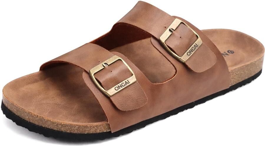 SnelShoppen Herenslippers Zomerschoenen Kaki Plat Schuiven Sandalen Kurk met Verstelbare Riem EU voor Binnen en Buiten Ideaal voor Tuin Fee