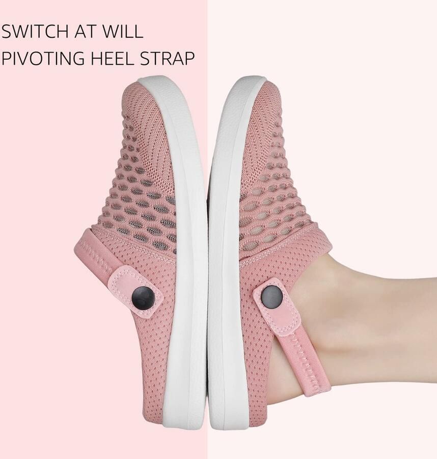 SnelShoppen HKR Pantoffels Dames Comfortabele Klompen Roze Lichte Tuinschoenen 39 EU Ideaal voor Thuis Tuin en Keuken