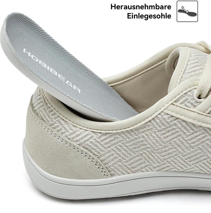SnelShoppen HOBIBEAR Barefoot Schoenen Volwassenen Extra Brede Tenenbox Ultralicht Minimalistisch Design Beige Perfect voor