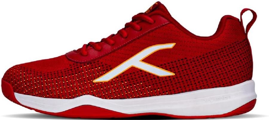 SnelShoppen HUNDRED Blade Lite Non Marking Badminton Schoenen Rood Oranje Wit Unisex EU Ideaal voor Badminton Squash Volleybal Ba