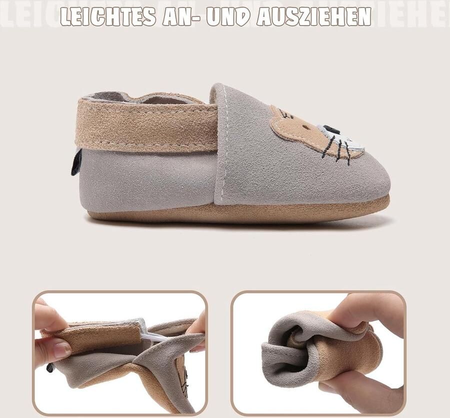 SnelShoppen IceUnicorn Babyschoenen Leren Sloffen voor Leren Lopen Zachte Suède Zolen en Perfect voor Kruipen en Thuisgebruik in