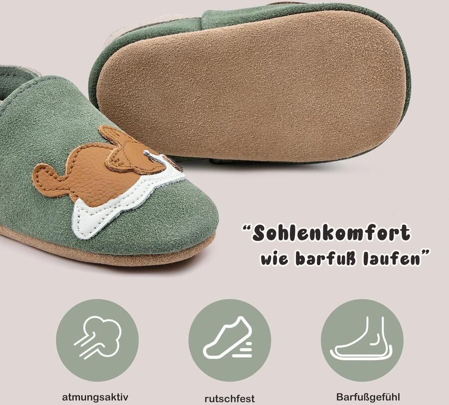 SnelShoppen IceUnicorn Babyschoentjes om te leren lopen zachte leren slippers voor en ideale pantoffels voor binnen