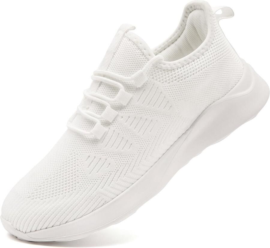 SnelShoppen Damesschoenen Slip-On Sportschoenen Sneakers Gym- en Loopschoenen Licht Ademend Wandelschoenen Fitnessschoenen Y Wit