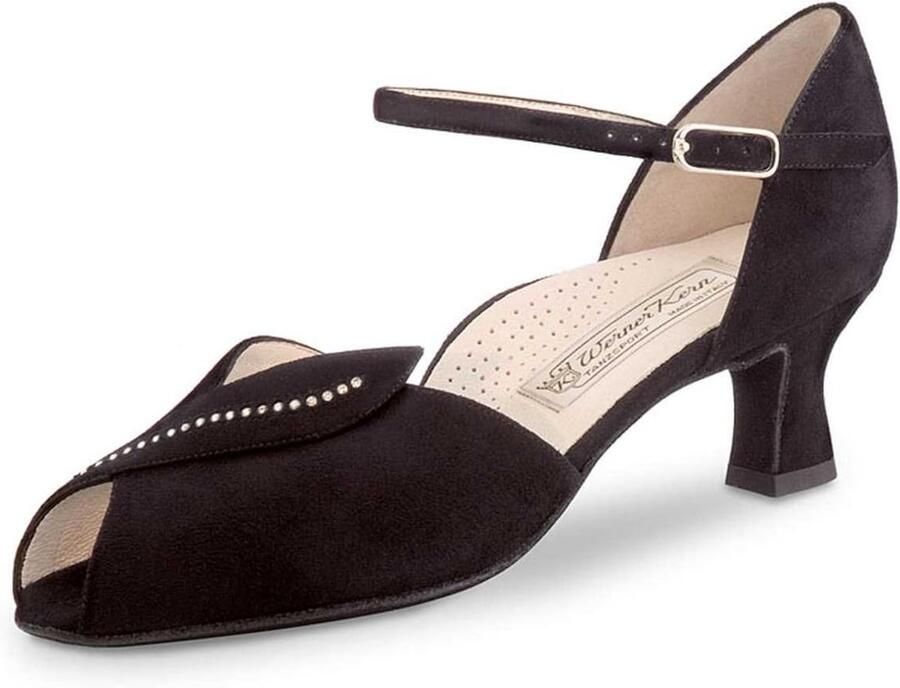 SnelShoppen Ilona 5 Dames Dansschoenen voor Standaard en Latin Made in Italy Perfect voor Danslessen en Feesten Zwart Comfortabel en Stijlvol