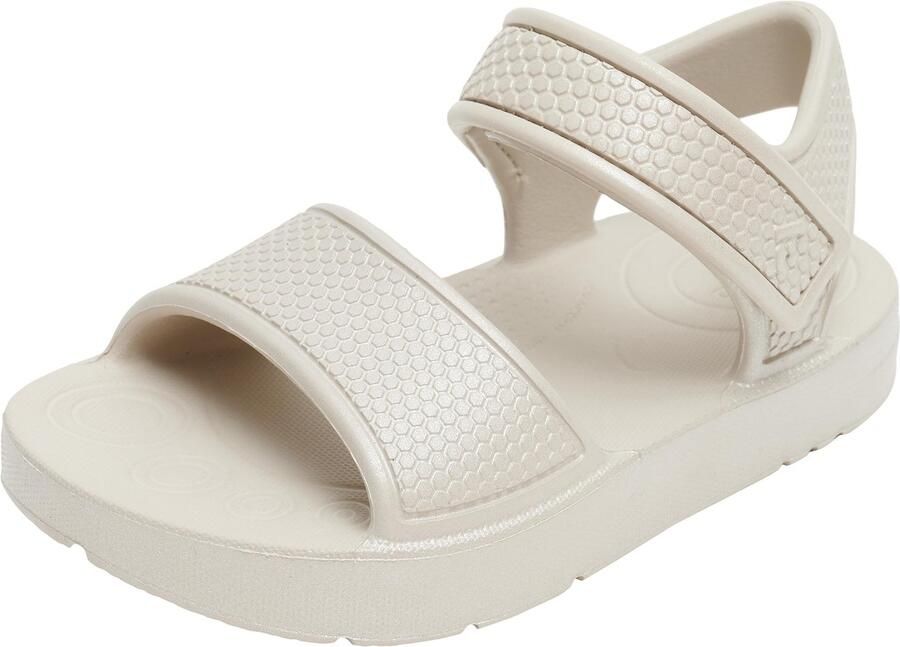SnelShoppen Iqushion Sandaal voor Kinderen Uniseks Flipflop met Rugband Zilver EU Perfect voor Camping Strand en Tuin