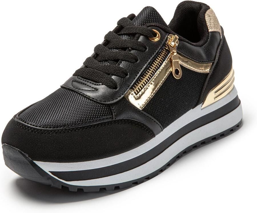 SnelShoppen JOMIX Sneakers Dames Ademend Lichte Sportschoenen Fitness Gym Plateauschoenen Turnschoenen Wandelschoenen Vrijetijdsschoenen Zw