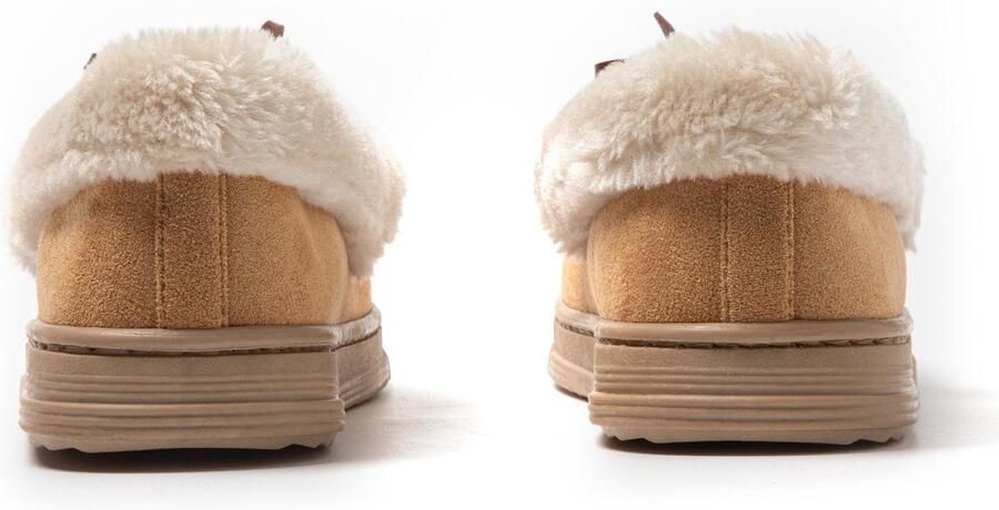 SnelShoppen JOMIX Winterschoenen Dames Slip-On met Pluche Vacht en Suède-effect Bruin EU Perfect voor Koude Dagen en Casual Outfits
