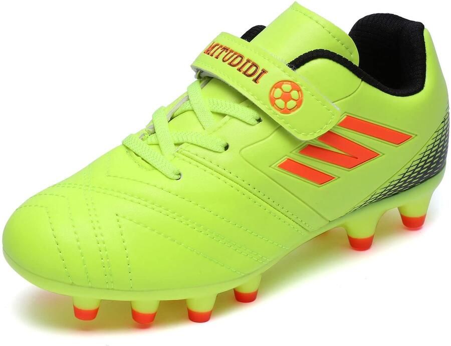 SnelShoppen en Voetbalschoenen 34 EU Unisex Kinder Sportschoenen voor Voetbal Atletiek en Outdoor Groene Sneakers voor Training