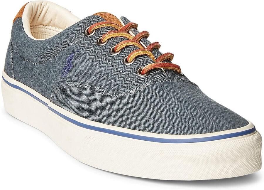 SnelShoppen Keaton-Pony Sneakers voor Heren Denim Newport Navy Comfortabele Veterschoenen Ademend Textiel EU voor Casual Gebruik