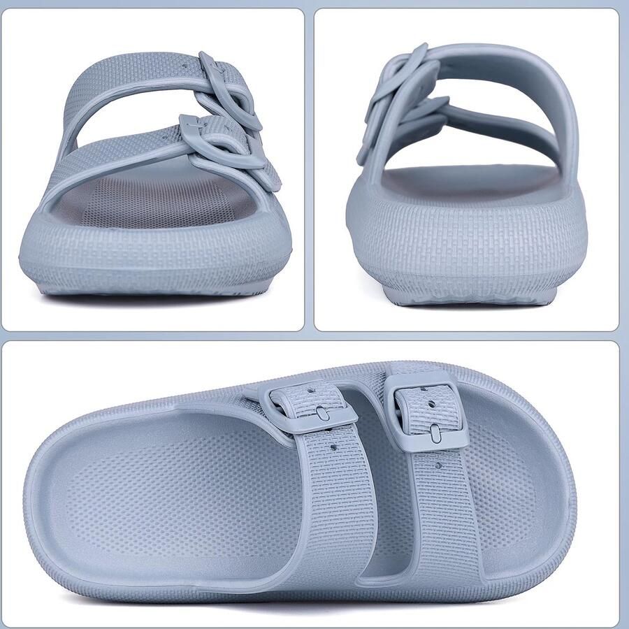 SnelShoppen Kids Cloud Sliders Antislip Sandalen Verstelbare Gesp EVA Slippers Blauw 34 EU Ideaal voor Strand Douche en Zwembad