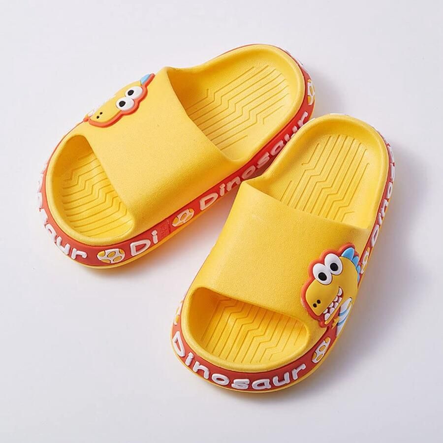 SnelShoppen Kinderdoucheschoenen Dinosaurus Karikatuur Badschoenen voor en Gele Badslippers Platte Pantoffels Zomer