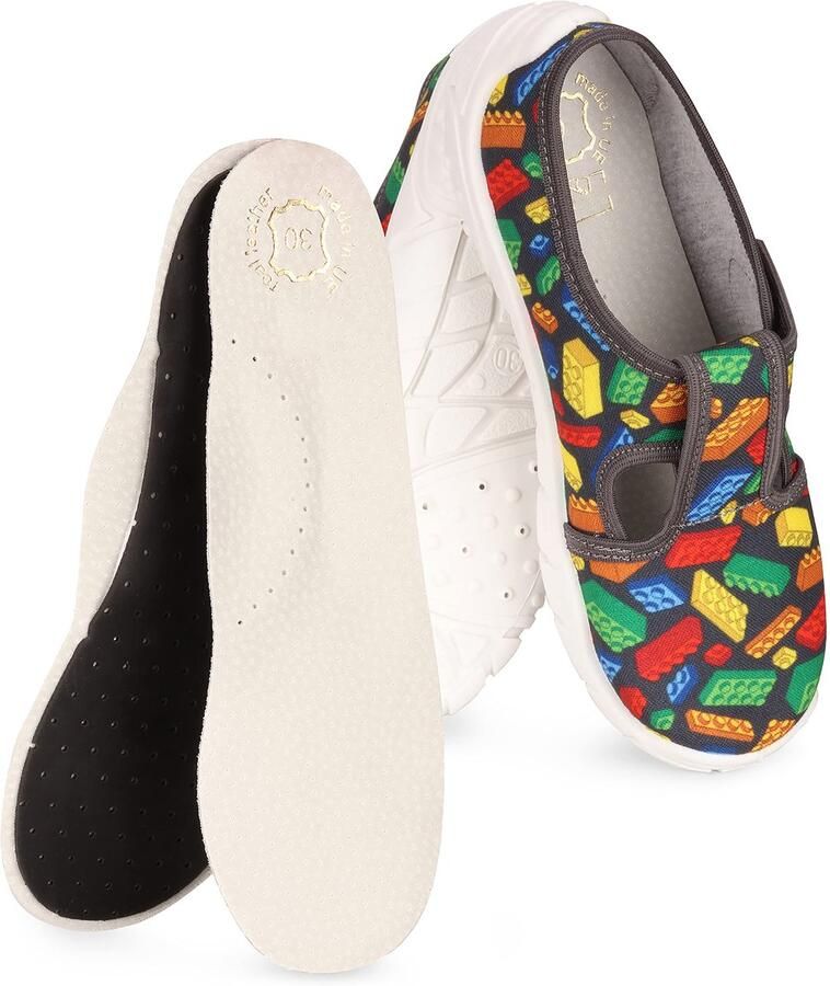 SnelShoppen Kinderen Pantoffels Marineblauw Blokken 25 EU Comfortabele Slippers voor Binnen en Buiten Perfect voor Spelen en Ontspannen