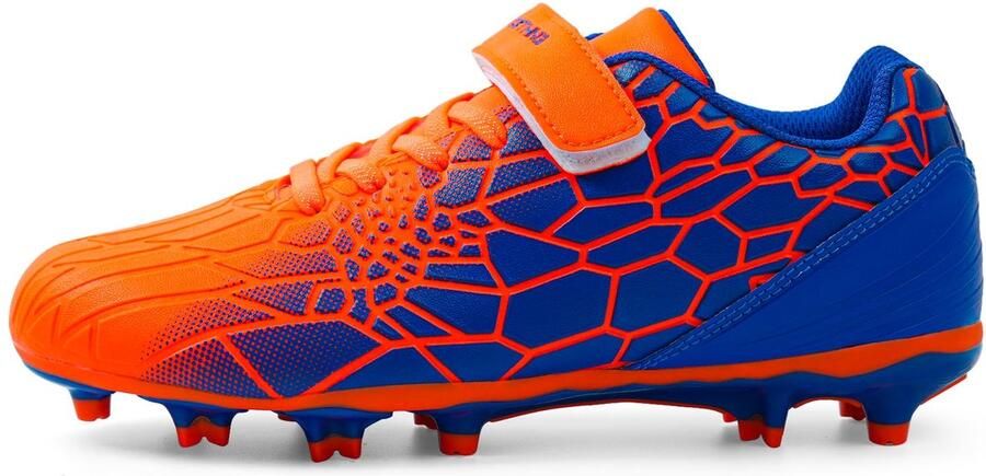 SnelShoppen Kinderen Voetbal Schoenplaten voor Lichtgewicht Firm Ground Voetbalschoenen Blauw Oranje Jeugd Big Kid Id