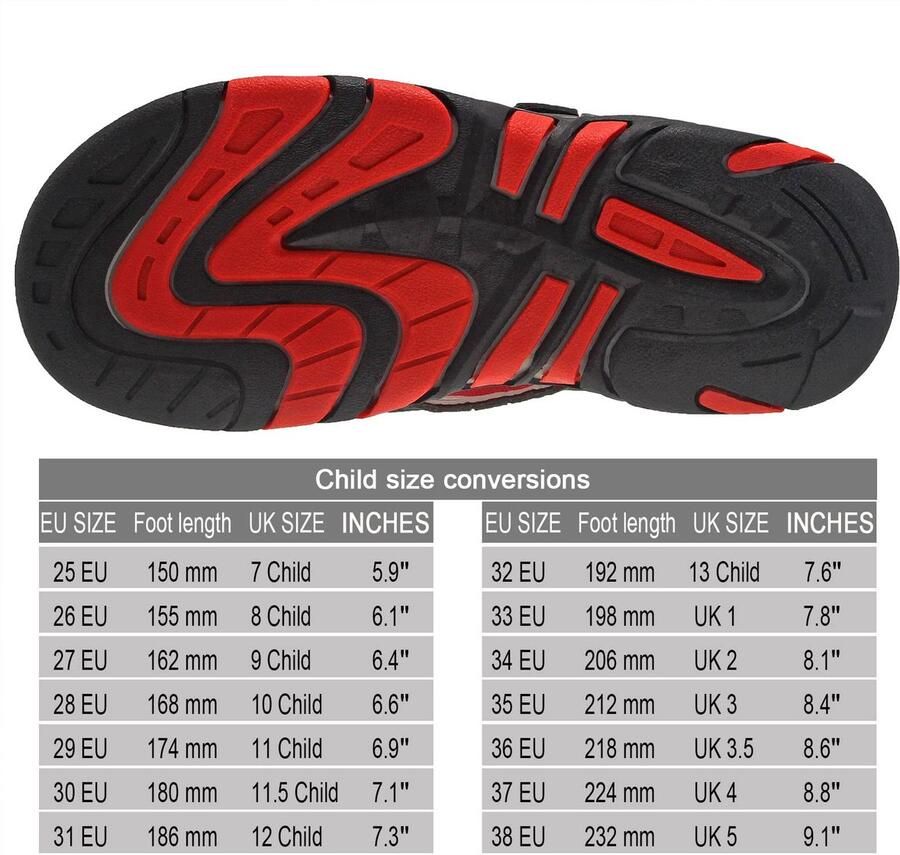 SnelShoppen Kindersandalen Peep Toe Comfortabele Strandschoenen Jongens Zomerschoenen Grijs Rood Sport Outdoor Schoenen voor Strand Camping