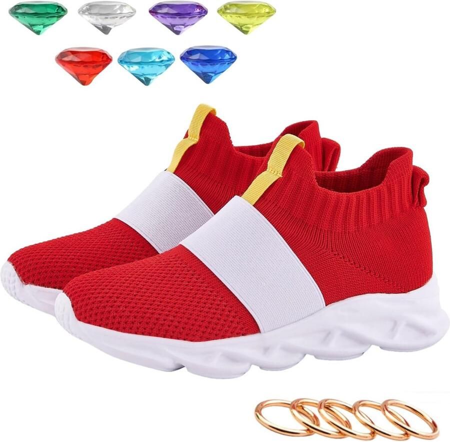 SnelShoppen Kindersportschoenen Rood Hardloopschoenen voor en Comfortabele Trainers Antislip Perfect voor Sport en Spelen