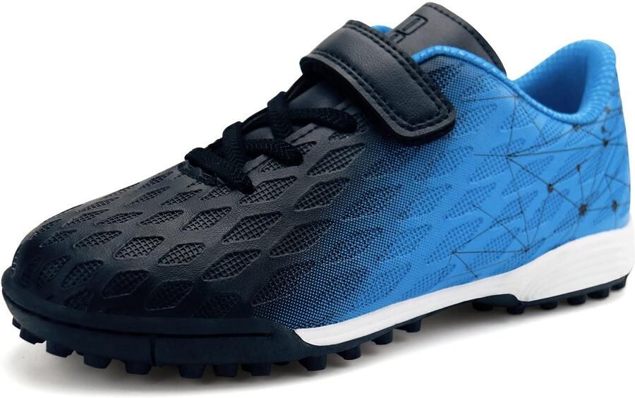 SnelShoppen Hallen voetbalschoenen voor kinderen kunstgras zwart blauw EU ideale voetbalschoenen voor jeugd sport trai