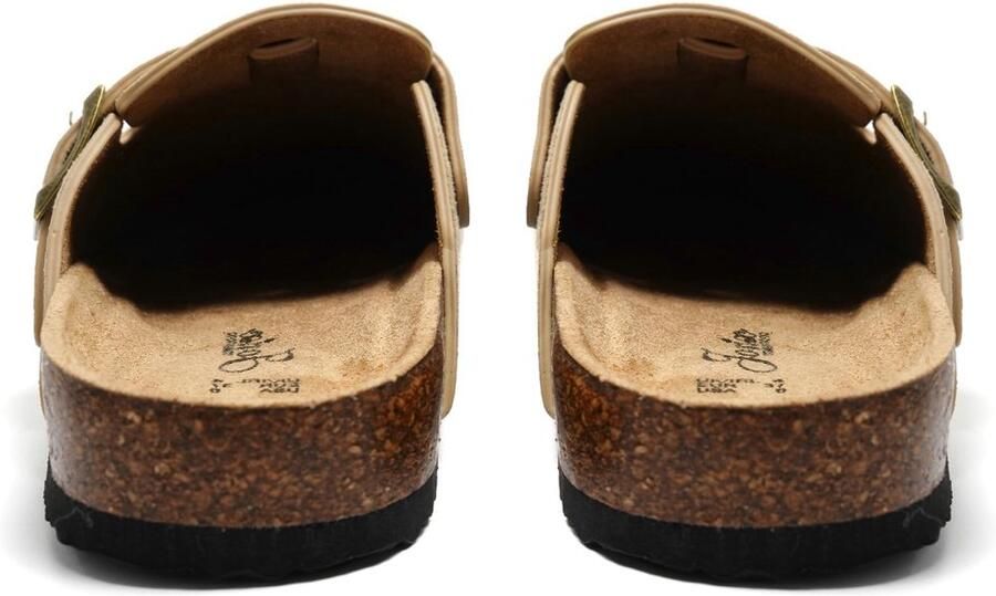 SnelShoppen JOMIX Klompen Dames met Gesp Pantoffels Elegant Kurk Zool Muiltje Klassiek Sandalen voor Buiten Binnen Beige