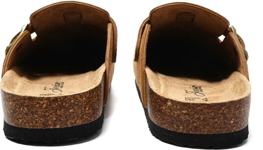 SnelShoppen Klompen Dames met Gesp Pantoffels Elegant Kurk Zool Muiltje Klassiek Sandalen voor Buiten Binnen Bruin