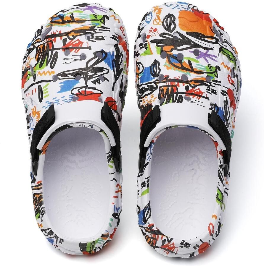 SnelShoppen Klompen voor Heren Tuinschoenen Lichtgewicht Instappers Outdoor Atletische Sandalen Ademend en Antislip Casual Pantoffels Wit Maa