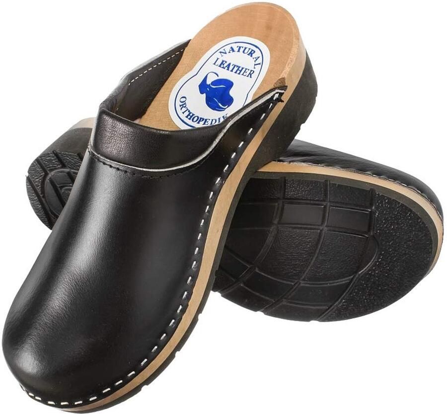 SnelShoppen Klompen voor Vrouwen Chef Damesschoenen Dames Muil Keuken Houten Rubberen Veiligheidsklompen Zwart Ideaal voor Keuken