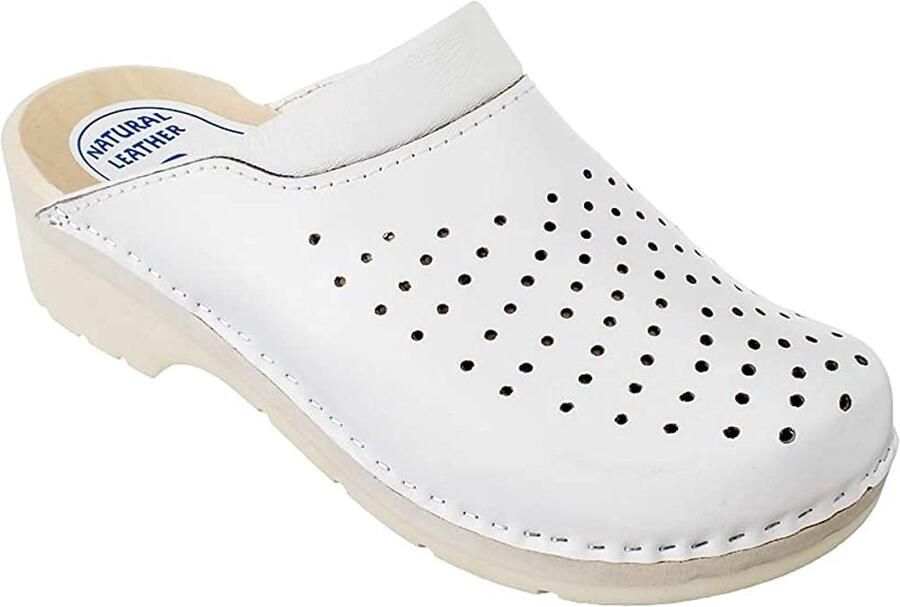 SnelShoppen Klompen voor Vrouwen Chef Muil Dames Schoenen Houten Rubberen Veiligheidsklompen 38 Wit voor Keuken Tuin en Werk