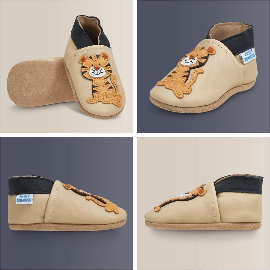 SnelShoppen Kruipschoenen Babyschoentjes met Zachte Zooltjes Leren Peuterschoentjes voor Jongens Zittende Tijger Perfect voor Bi