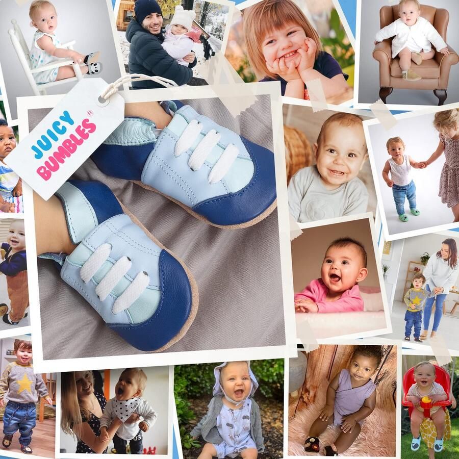 SnelShoppen Kruipschoenen Babyschoentjes met Zachte Zooltjes voor Jongens Leren Peuterschoentjes Comfortabele Blauwe Tennisschoenen e
