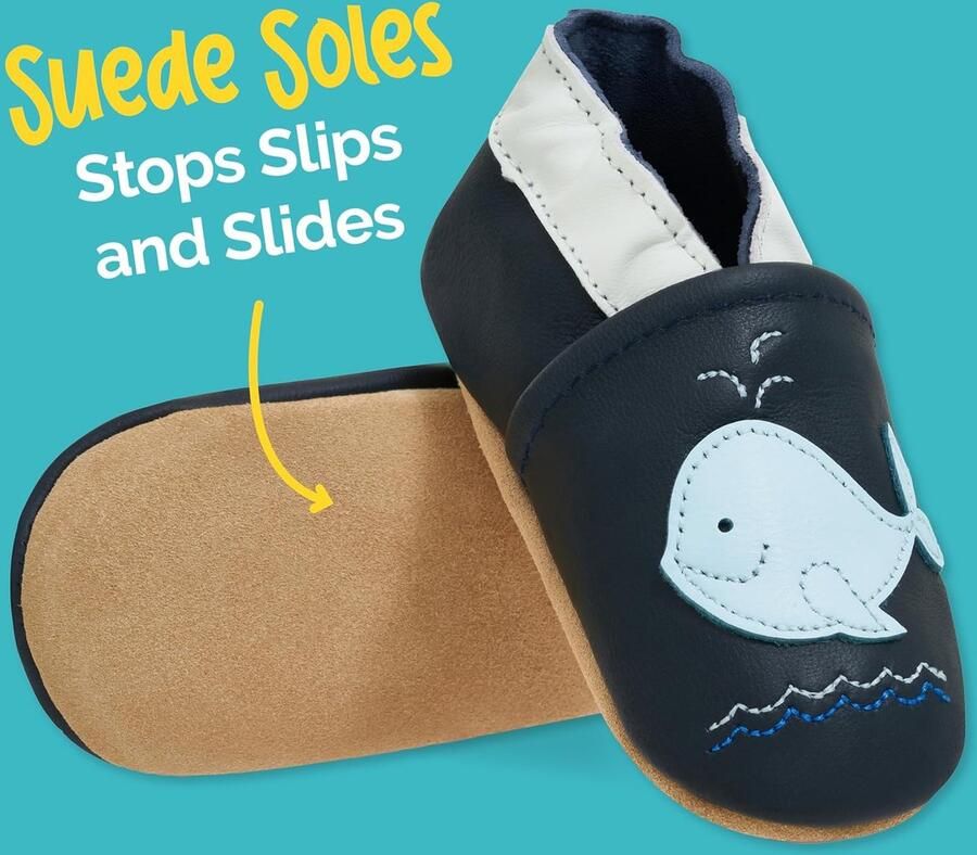 SnelShoppen Kruipschoenen Babyslofjes met Zachte Zooltjes Leren Peuterschoentjes voor en Comfortabele Loopschoentjes voor Baby's