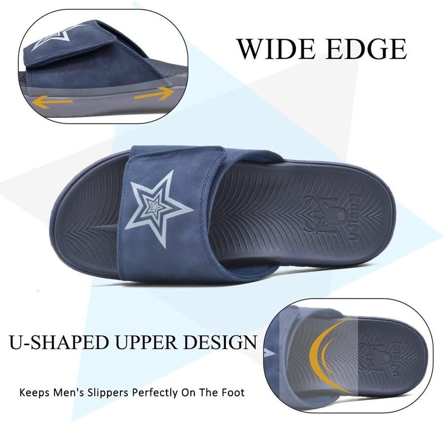 SnelShoppen KuaiLu Heren Orthotische Slippers Zachte Kussen Sport Sandalen met Steun voor Plantar Fasciitis Verstelbare Open Teen Zomer Slippers Maa