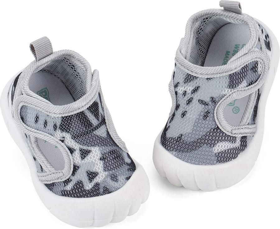 SnelShoppen LACOFIA Baby Sneakers Eerste Babyschoentjes Zomer Ade d Antislip Rubberen Zool Donkergrijs 19 EU (CN 17)