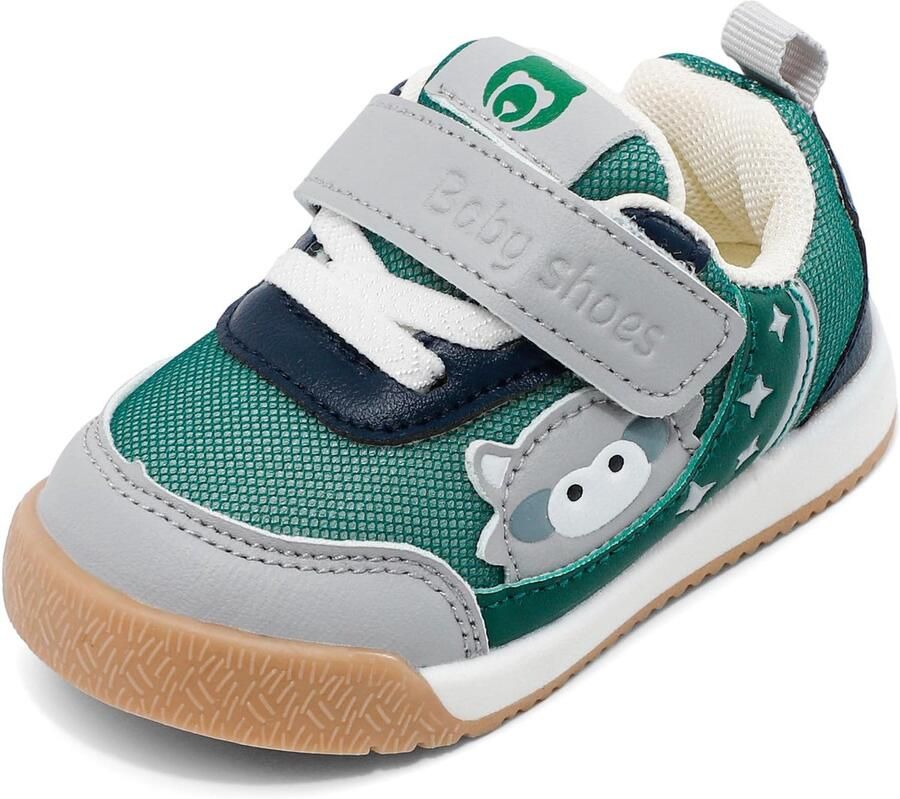 SnelShoppen LACOFIA Baby loopschoenen antislip rubberen zool peuter sneakers voor en B groen EU Eerste babyschoenen voor