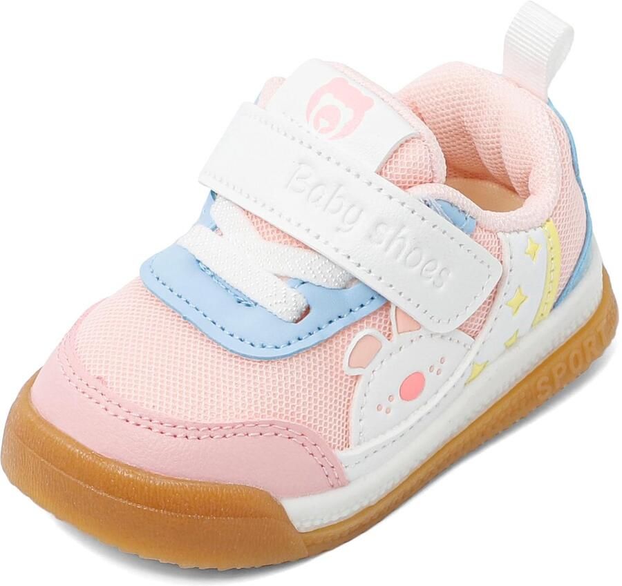SnelShoppen Babyschoenen eerste antislip sneakers B roze 19 EU rubberen zool voor kleine kinderen perfect voor dagelijks gebruik en