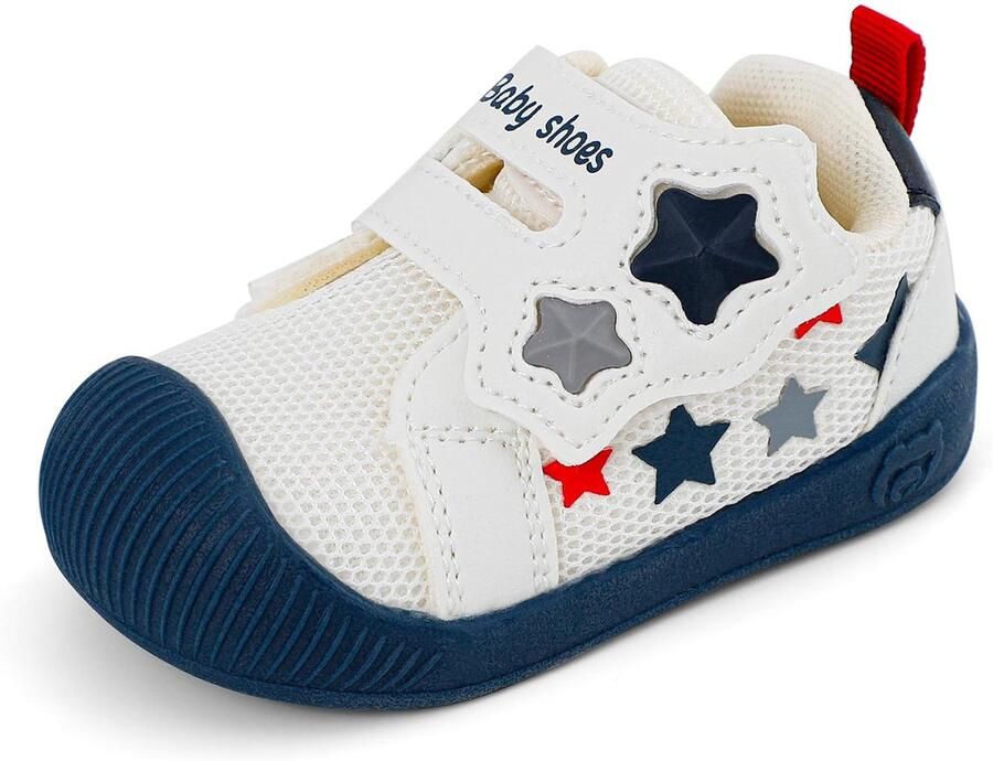 SnelShoppen Lacofia Babyschoenen voor en Ade d Loopschoenen met Antislip Rubberen Zool Donkerblauw Eerste Sneakers voor Klei