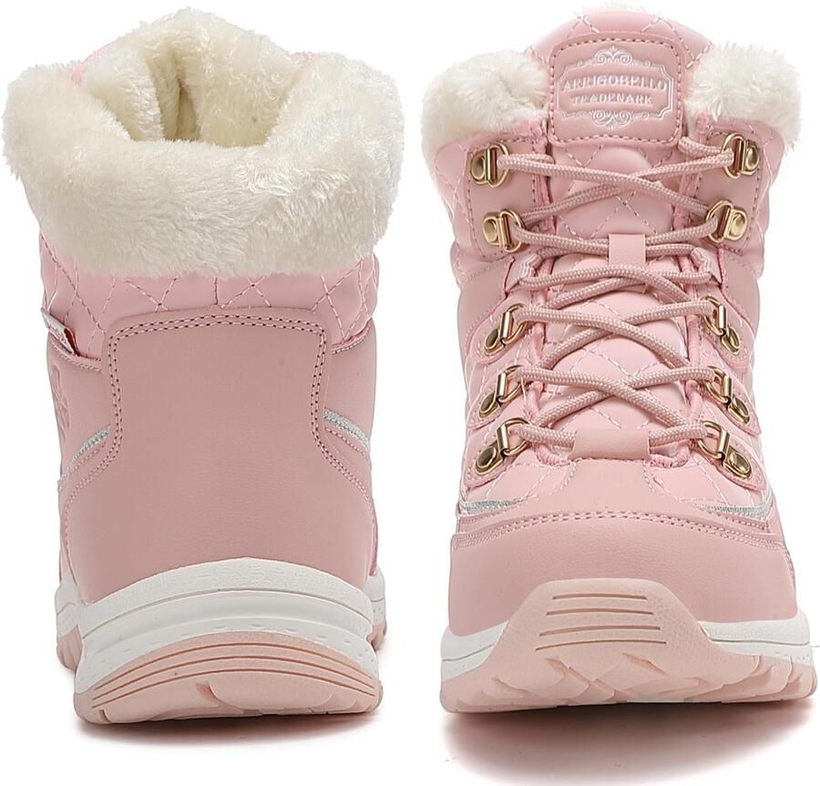 SnelShoppen Lage winterlaarzen dames; gevoerde sneeuwlaarzen werkschoenen werklaarzen wandelschoenen boots buiten S roze