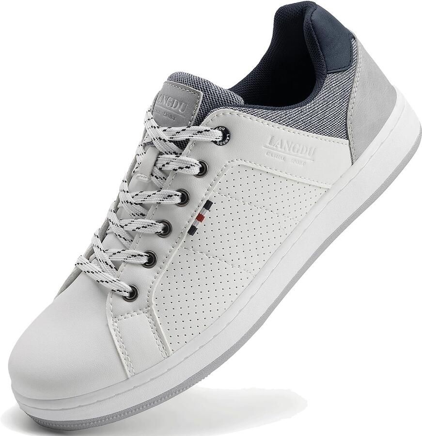 SnelShoppen Lange Sneaker Heren Lichte en Ademende Vrijetijdsschoenen Comfortabele Sportschoenen Sneakers EU (45 Wit)