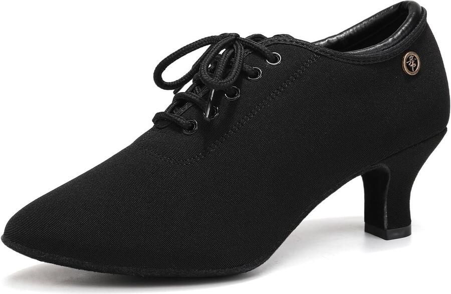 SnelShoppen Latijns-Amerikaanse Gesloten Ballroom Schoenen voor Vrouwen Moderne Salsa en Ballroom Dansschoenen Zwart Comfortabel en Duurzaam