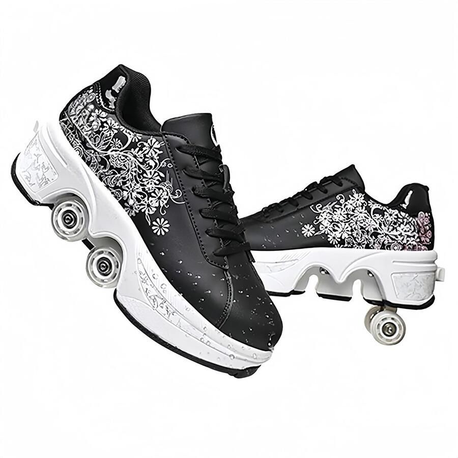 SnelShoppen LDRFSE Rolschaatsen voor en Multifunctionele Skateschoenen Sneakers met Wielen Kick Rollerschoenen Sportief en Modie