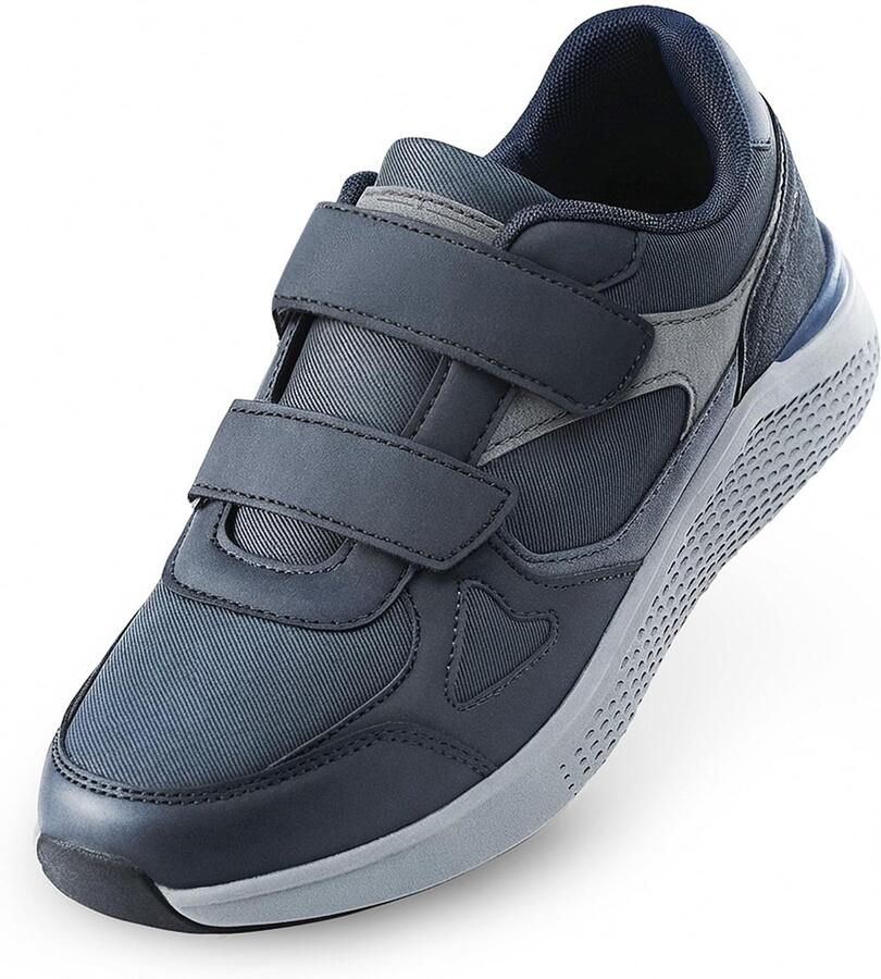 SnelShoppen LEOSS Original Sneakers voor Heren met Klittenbandsluiting Ademend en Licht Demping EU Donkerblauw Ideaal voor Sport en Out