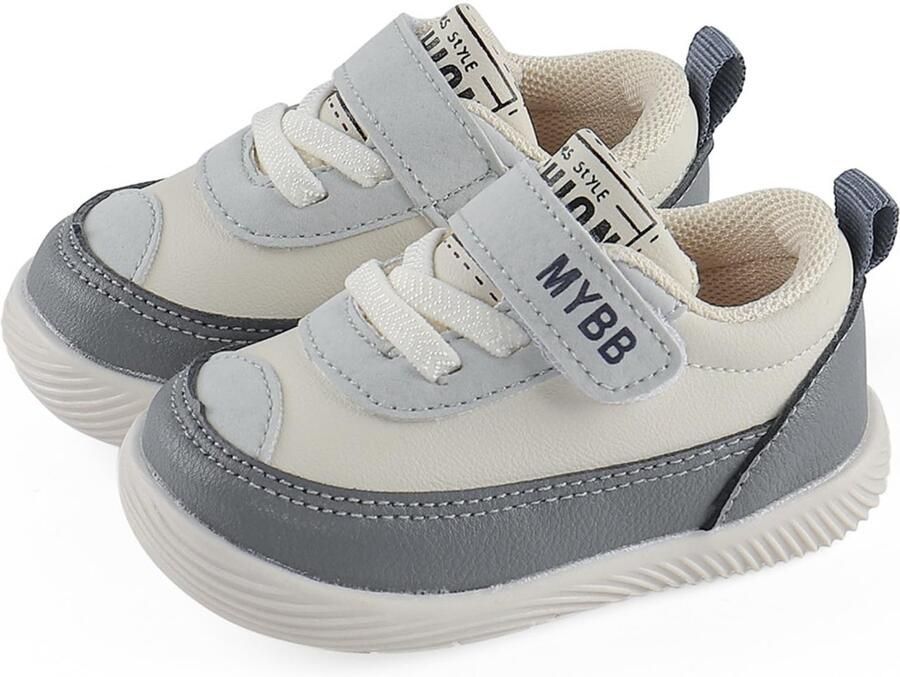 SnelShoppen LACOFIA Babyschoenen Eerste Stappen Meisjes Sneakers Grijs 21 EU met Rubberen Antislipzool voor Kinderen Ideaal voor Speeltijd en Acti