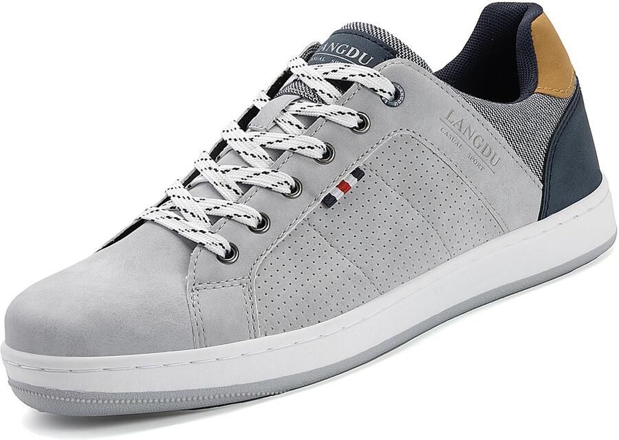 SnelShoppen Lichte Ademende Sneaker Heren Sportschoenen Vrijetijdsschoenen Sneakers EU Lichtgrijs voor Dagelijks Gebruik en Sport