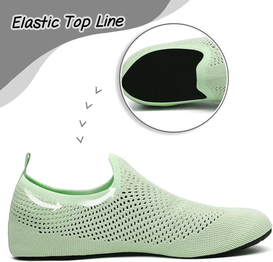 SnelShoppen Lichte Antislip Pantoffels voor en Ade de Zachte Slippers Brei Groen Ideaal voor Binnen en Buiten