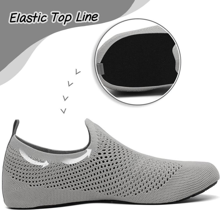 SnelShoppen Lichte Antislip Pantoffels voor en Ade de Zachte Slippers voor Binnen en Buiten Brei Grijs