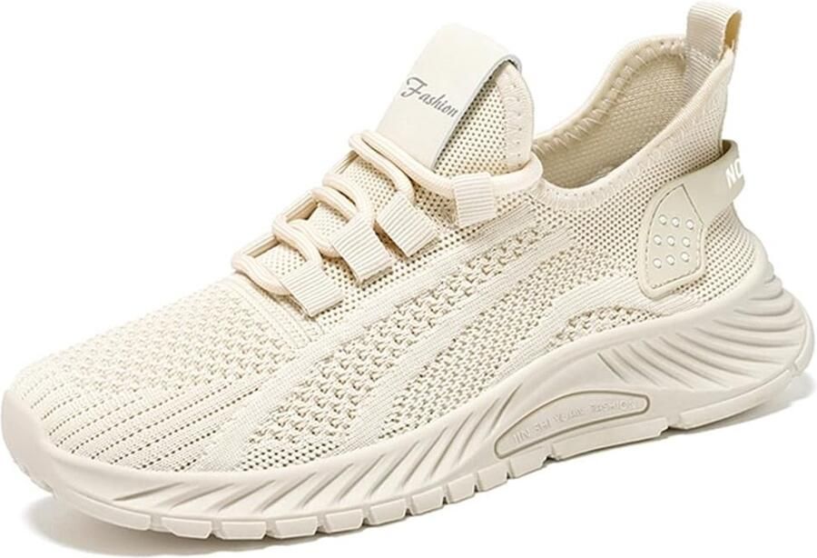 SnelShoppen Lichte Sportschoenen Dames voor Hardlopen Wandelen Trekking en Fitness Ademend en Comfortabel Beige