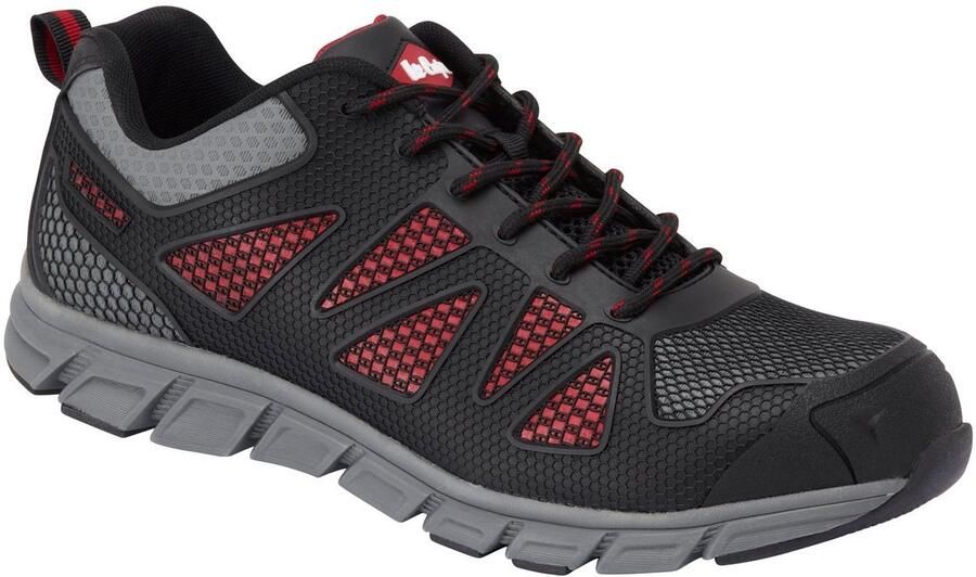 SnelShoppen Lichte Veiligheidsschoenen Heren Stalen Neus Anti-Penetratie Composietmateriaal S1P SRA Zwart Grijs Werk- en Sportschoenen